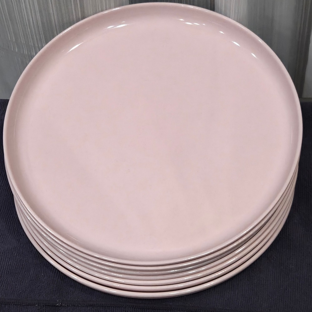 Gibson Home Candy Skies Wheat Straw Melamine Dinner Plates Set/7 Round 10.5 in